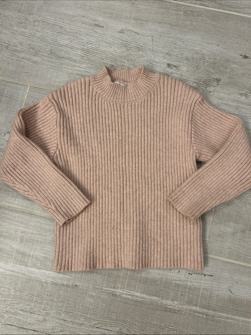 Zara Ribbed Mock Neck Sweater - Dusty Pink